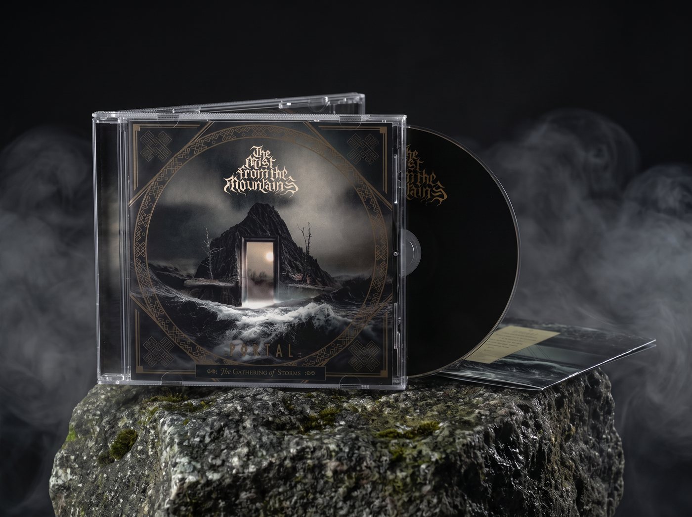 Portal CD in a jewel case with disc and booklet on a mossy rock